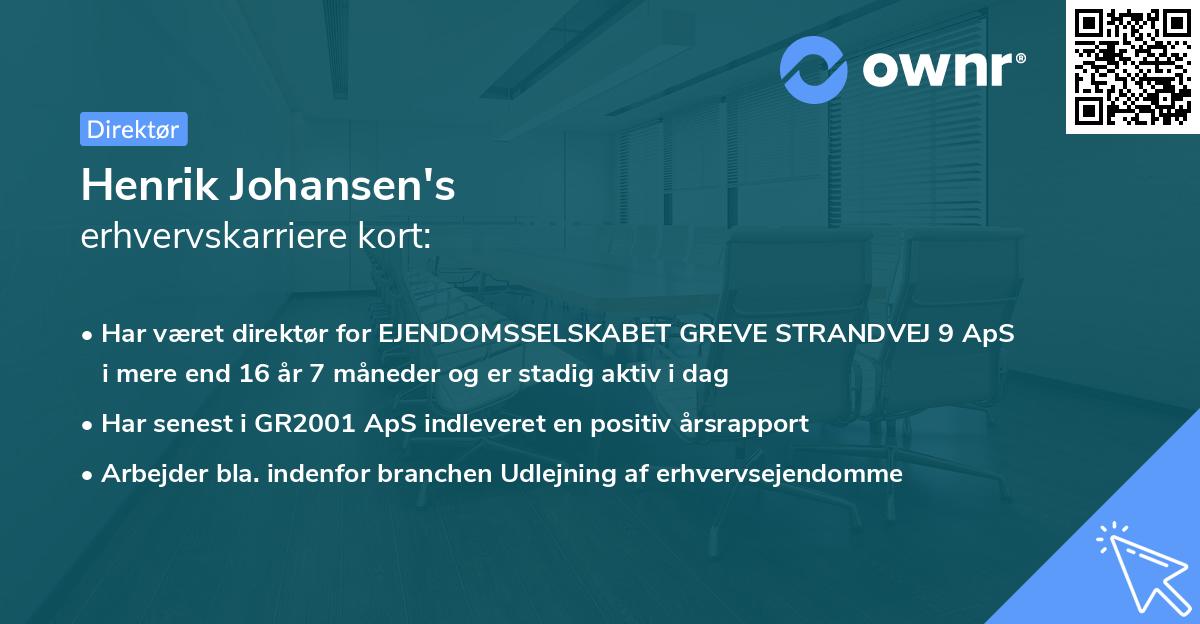 Henrik Johansen's erhvervskarriere kort