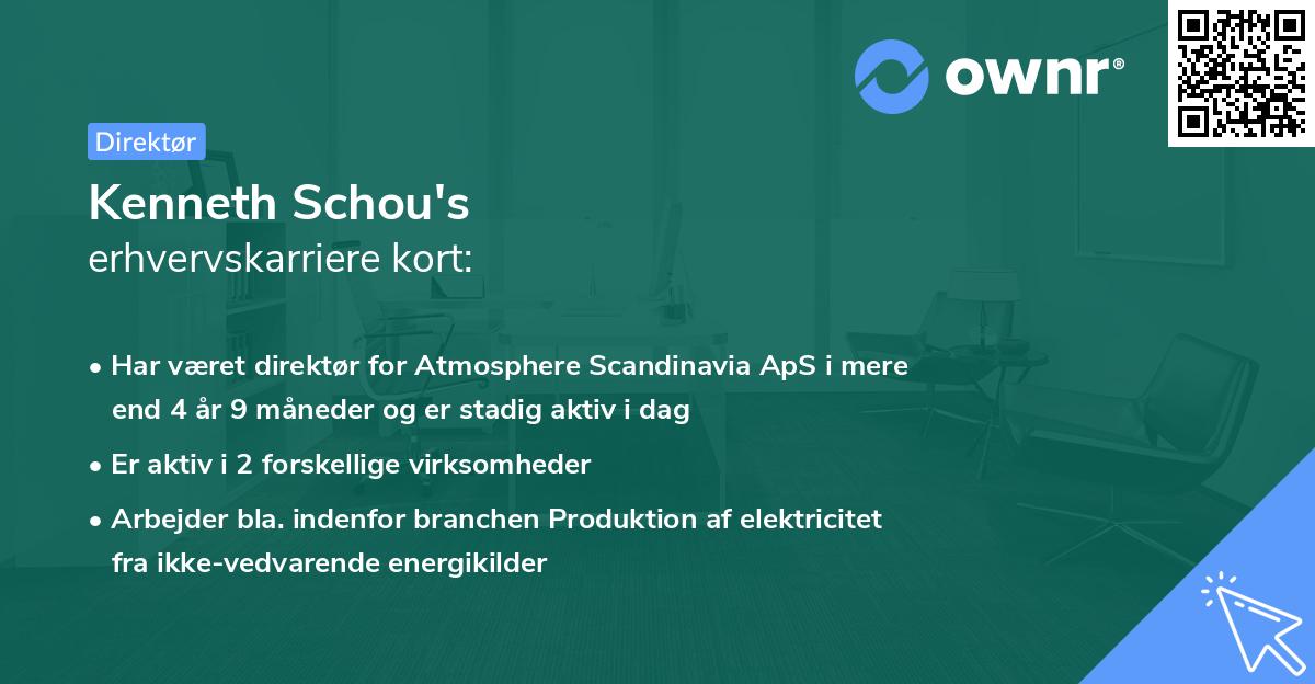 Kenneth Schou's erhvervskarriere kort