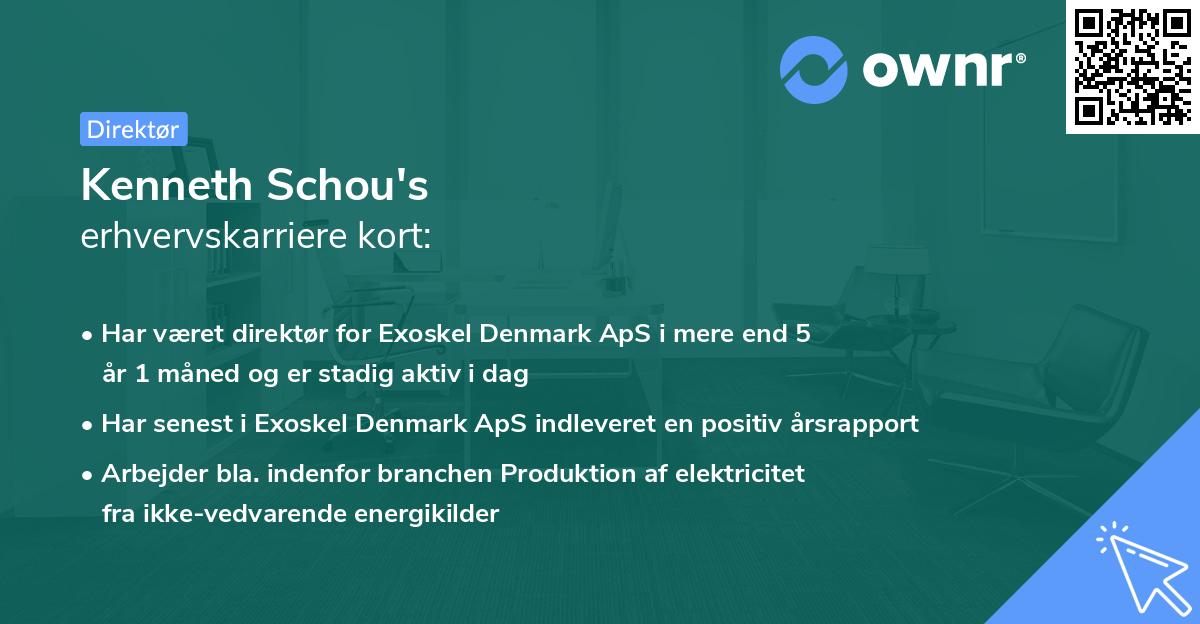 Kenneth Schou's erhvervskarriere kort