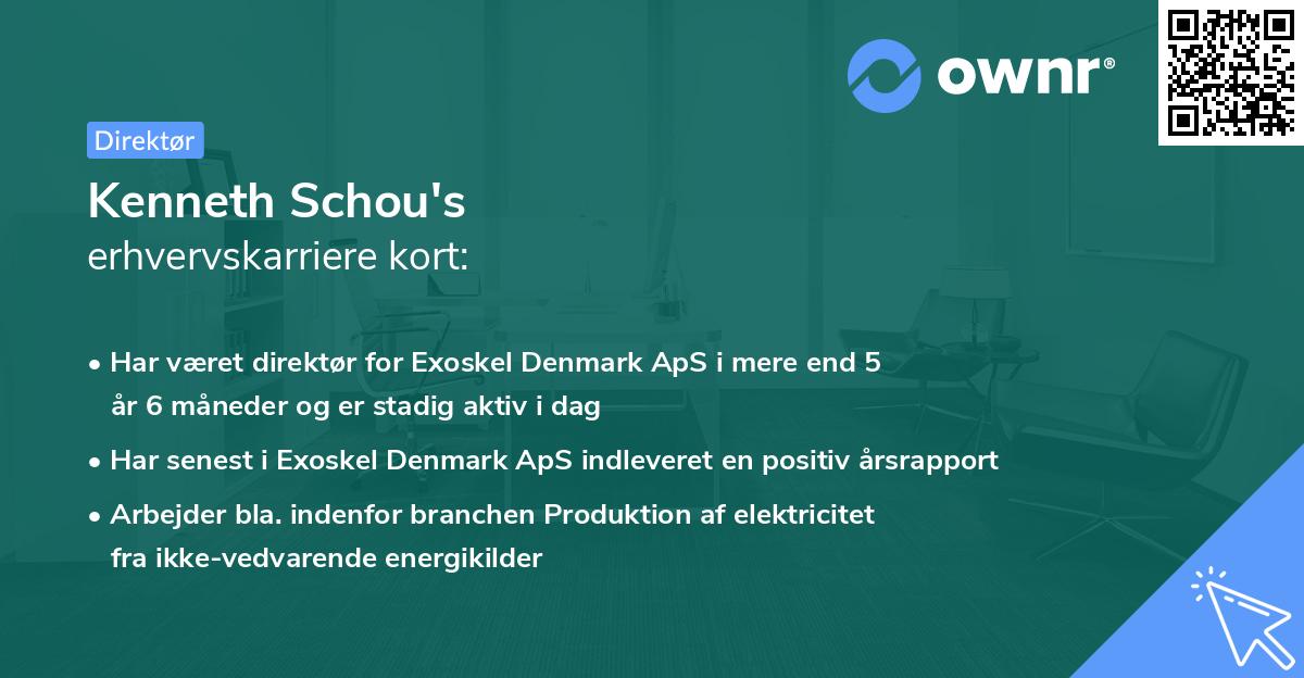 Kenneth Schou's erhvervskarriere kort
