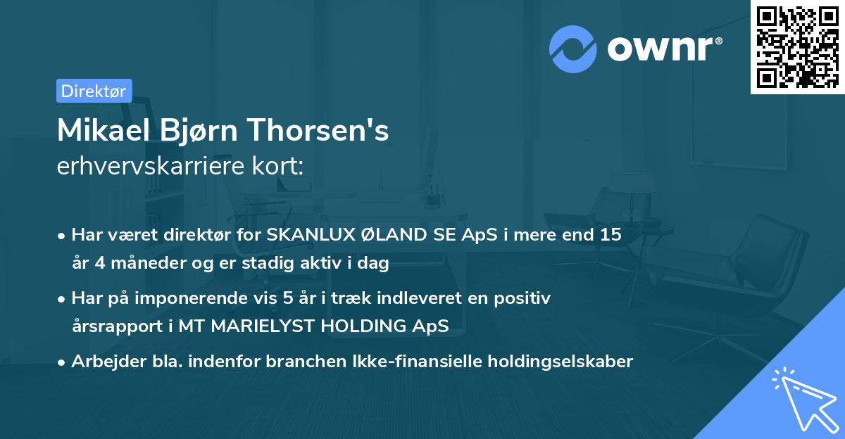 Mikael Bjørn Thorsen's erhvervskarriere kort