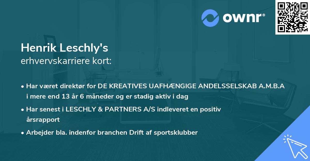Henrik Leschly's erhvervskarriere kort