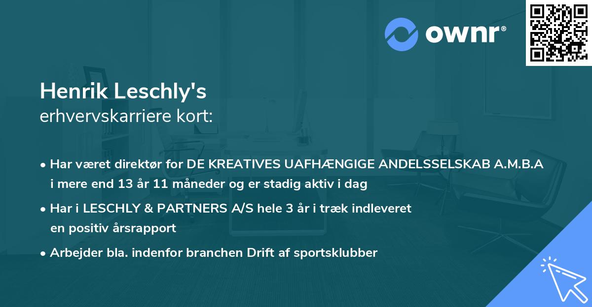 Henrik Leschly's erhvervskarriere kort