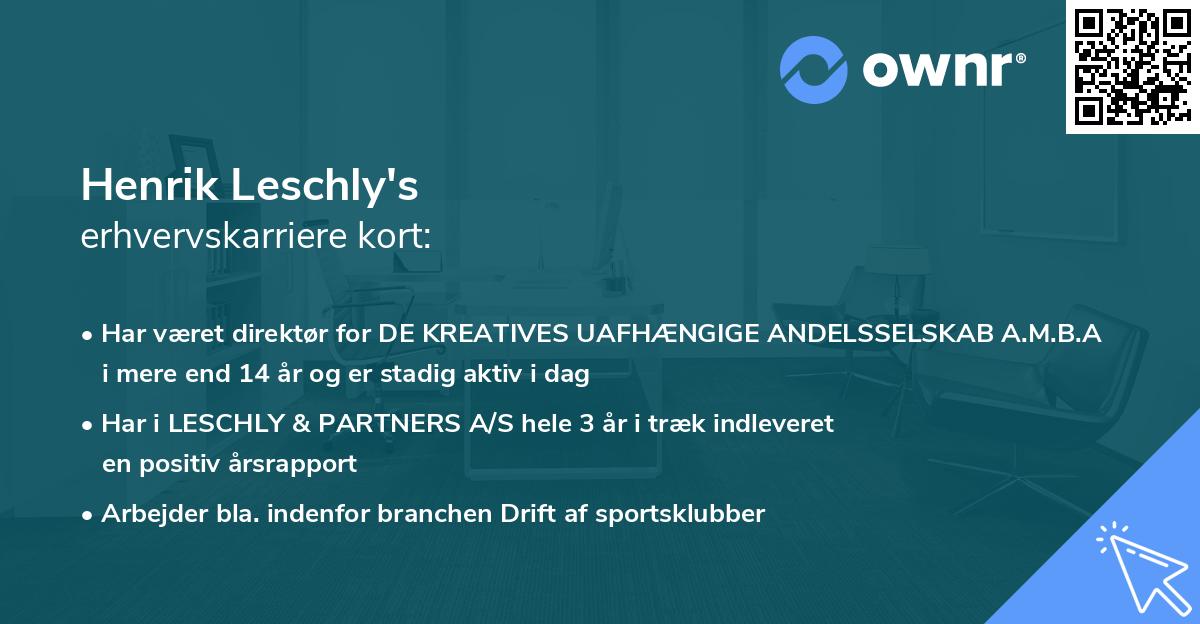 Henrik Leschly's erhvervskarriere kort