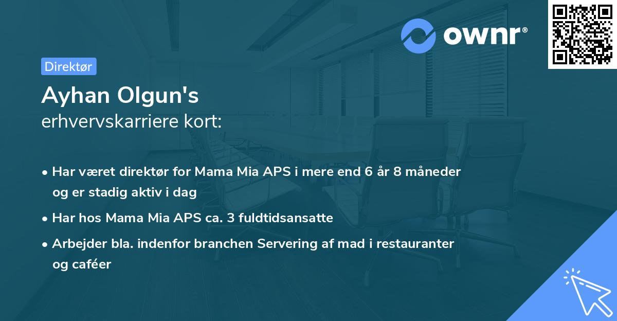 Ayhan Olgun's erhvervskarriere kort