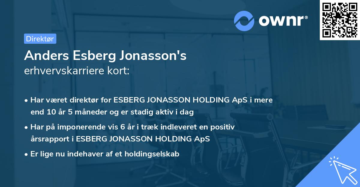 Anders Esberg Jonasson's erhvervskarriere kort