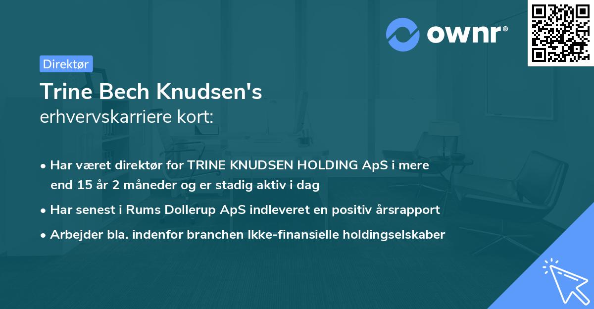 Trine Bech Knudsen's erhvervskarriere kort