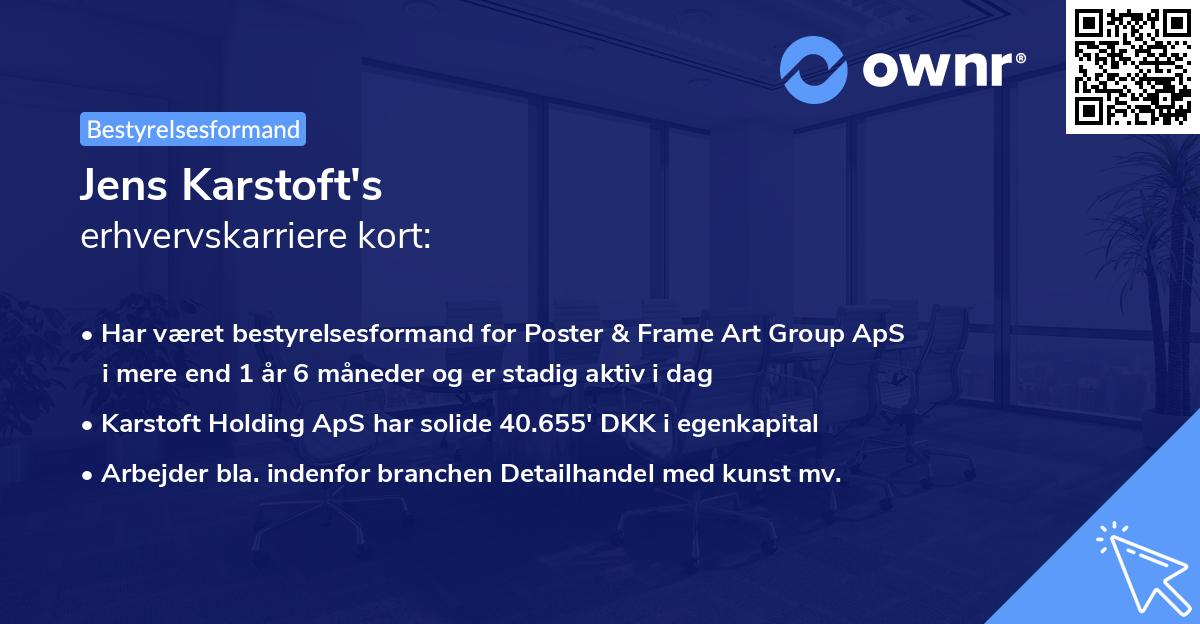 Jens Karstoft's erhvervskarriere kort