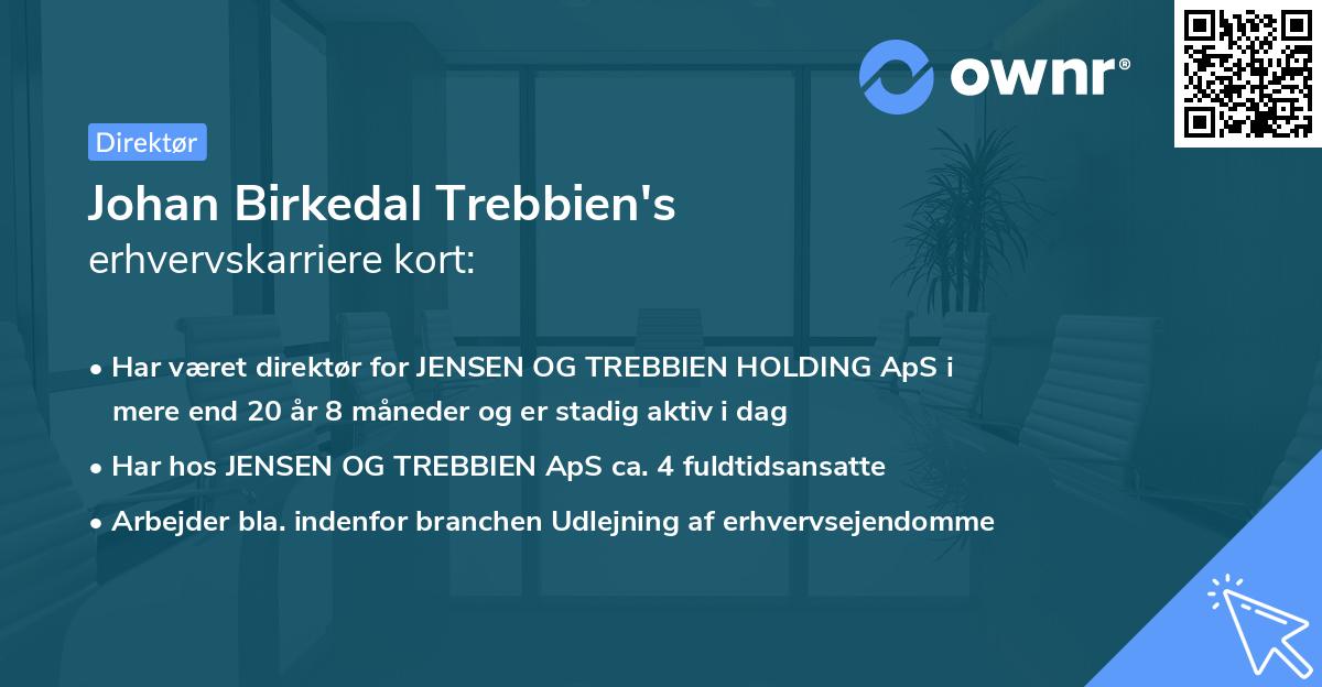 Johan Birkedal Trebbien's erhvervskarriere kort