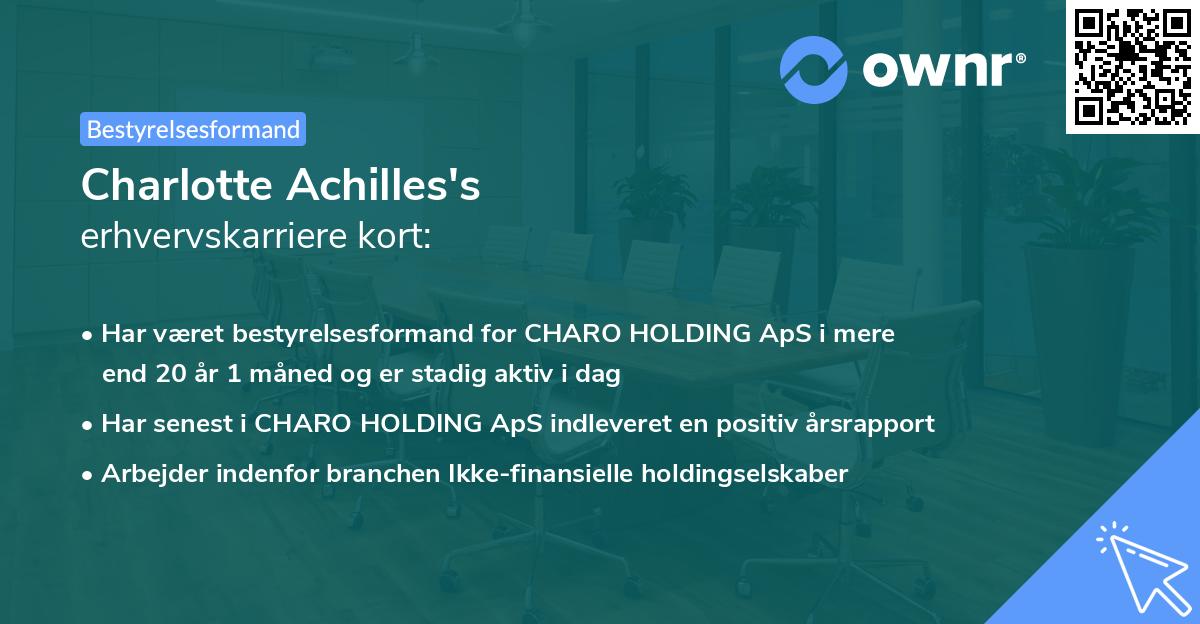 Charlotte Achilles's erhvervskarriere kort