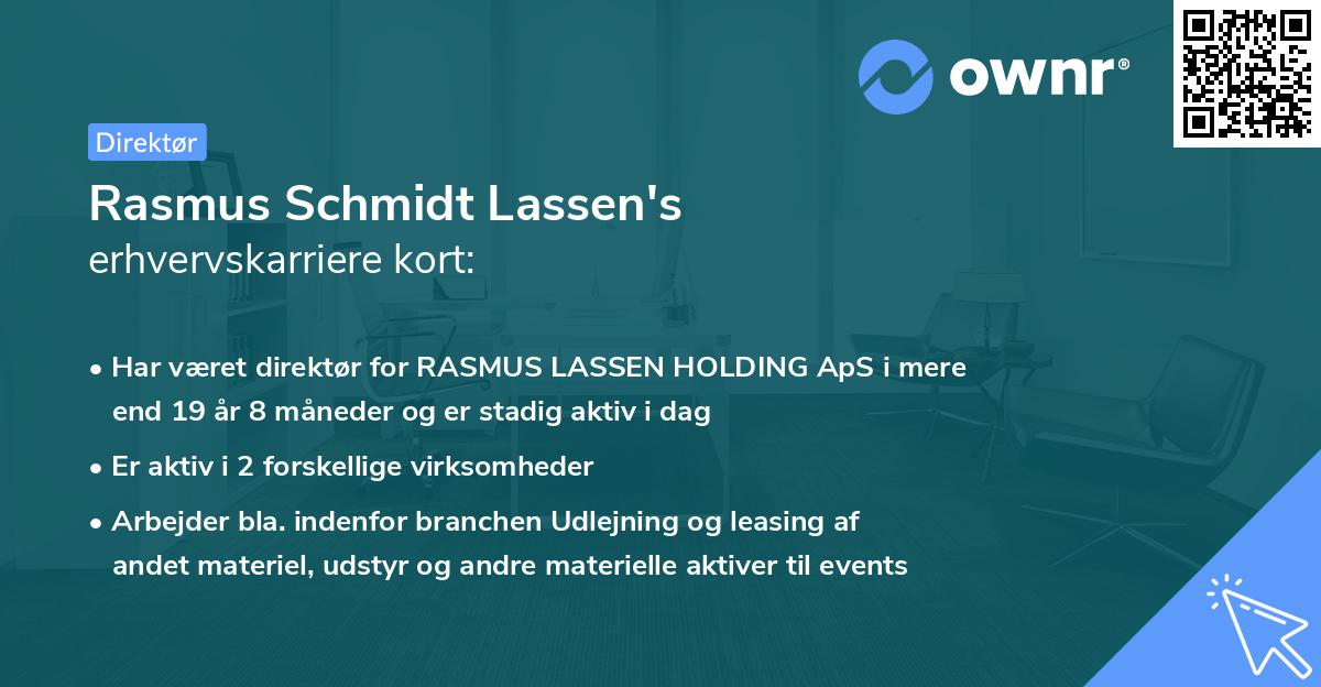 Rasmus Schmidt Lassen's erhvervskarriere kort