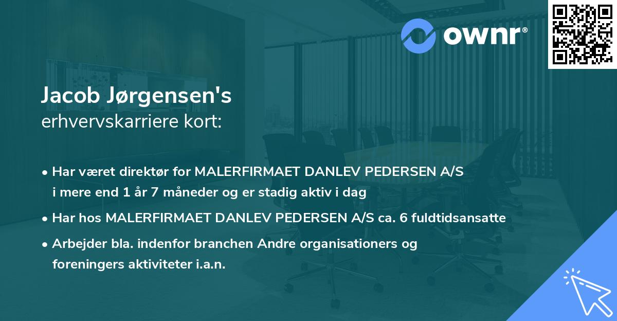 Jacob Jørgensen's erhvervskarriere kort