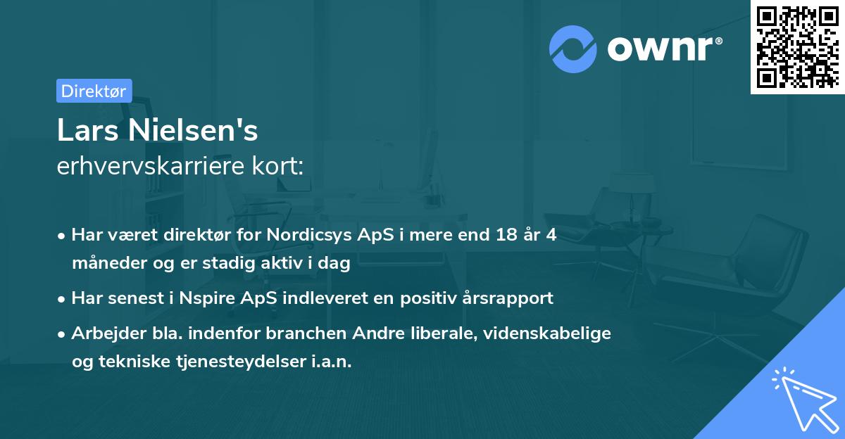 Lars Nielsen's erhvervskarriere kort