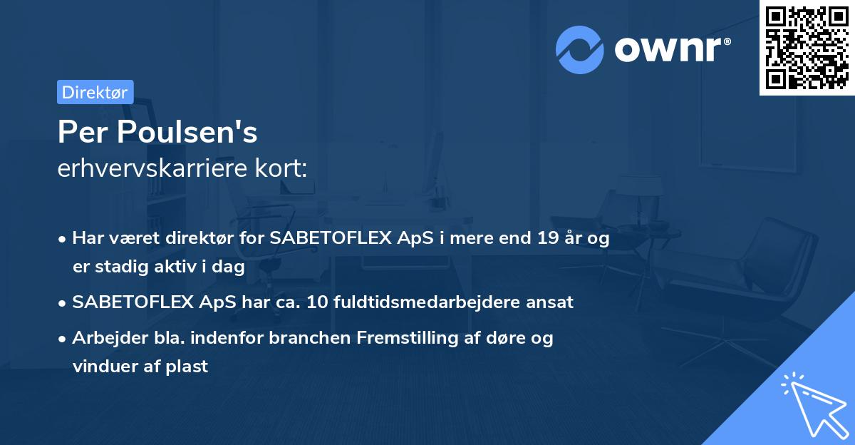 Per Poulsen's erhvervskarriere kort