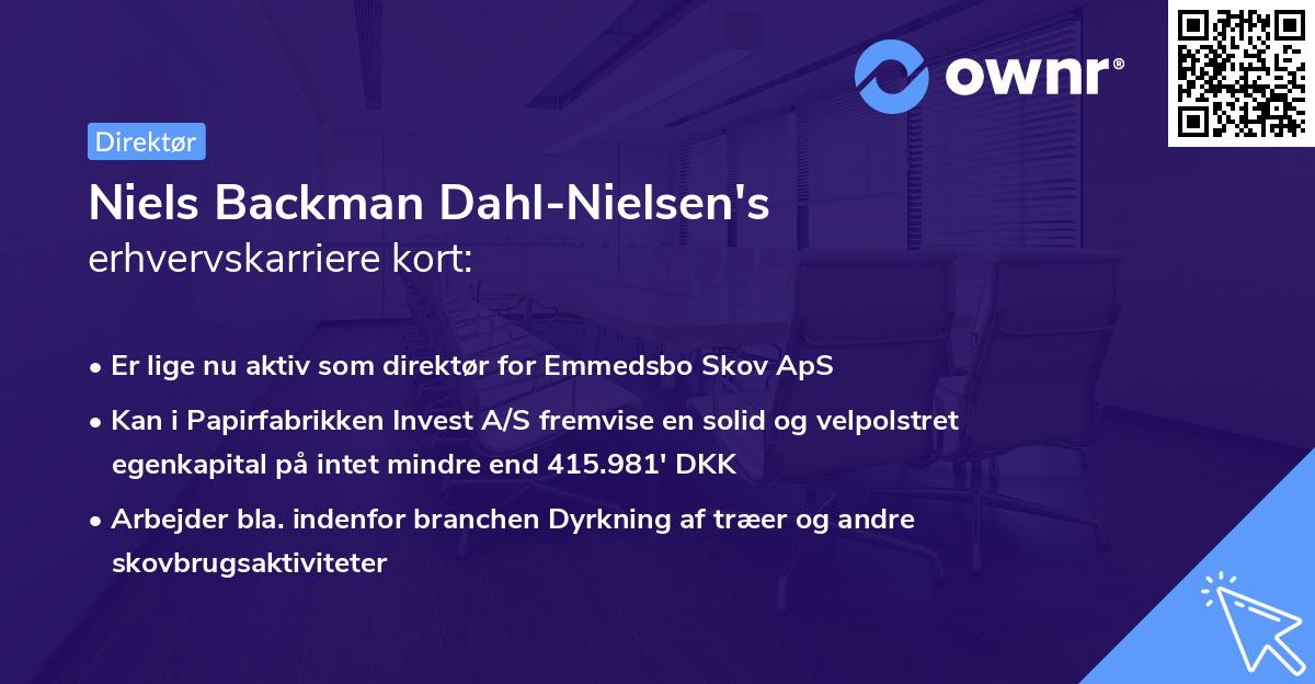 Niels Backman Dahl-Nielsen's erhvervskarriere kort