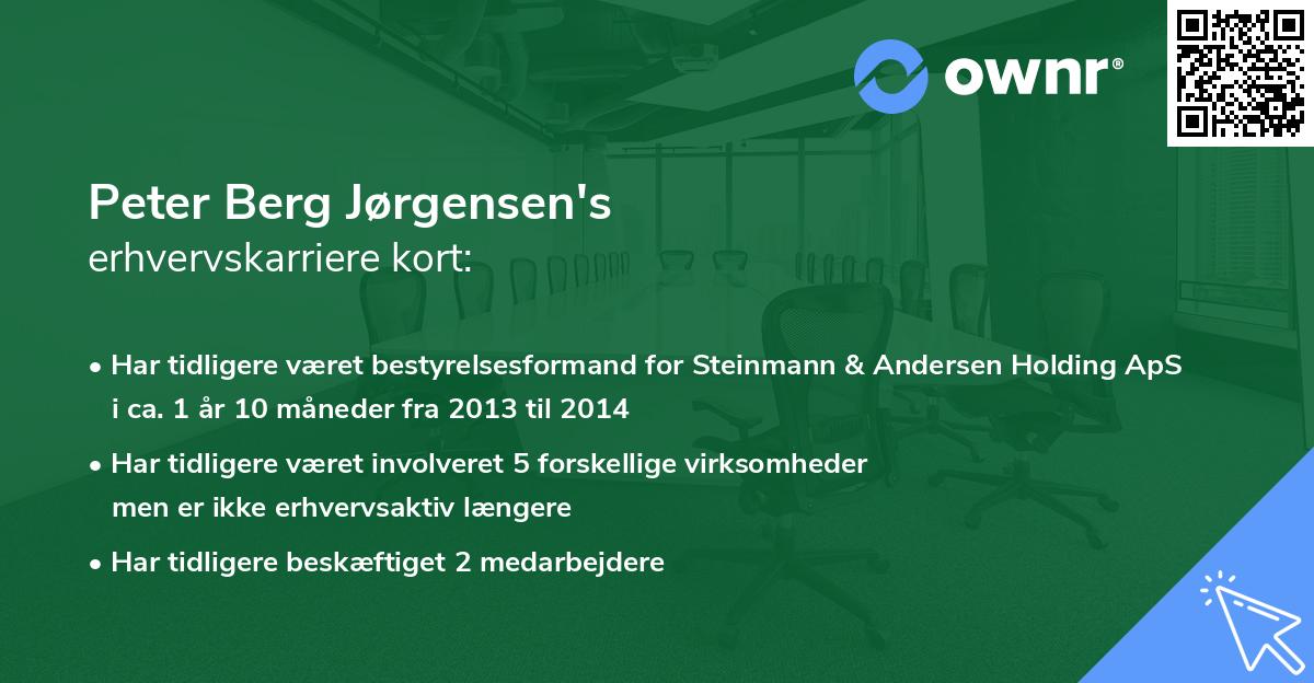 Peter Berg Jørgensen's erhvervskarriere kort