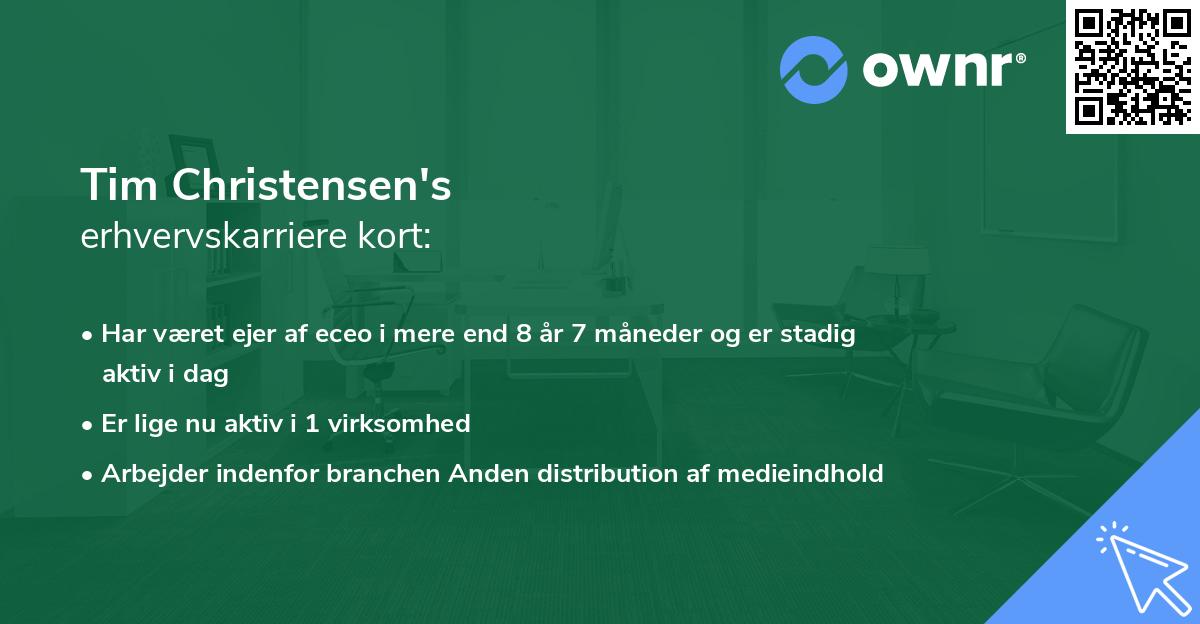 Tim Christensen's erhvervskarriere kort