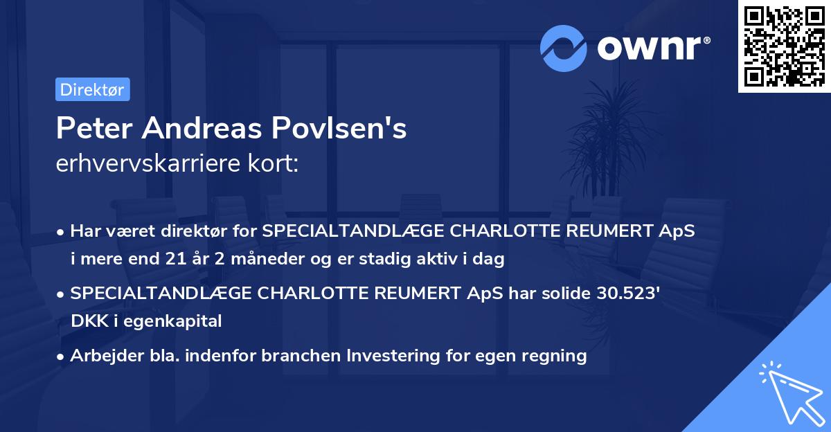 Peter Andreas Povlsen's erhvervskarriere kort