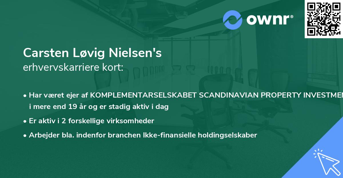 Carsten Løvig Nielsen's erhvervskarriere kort