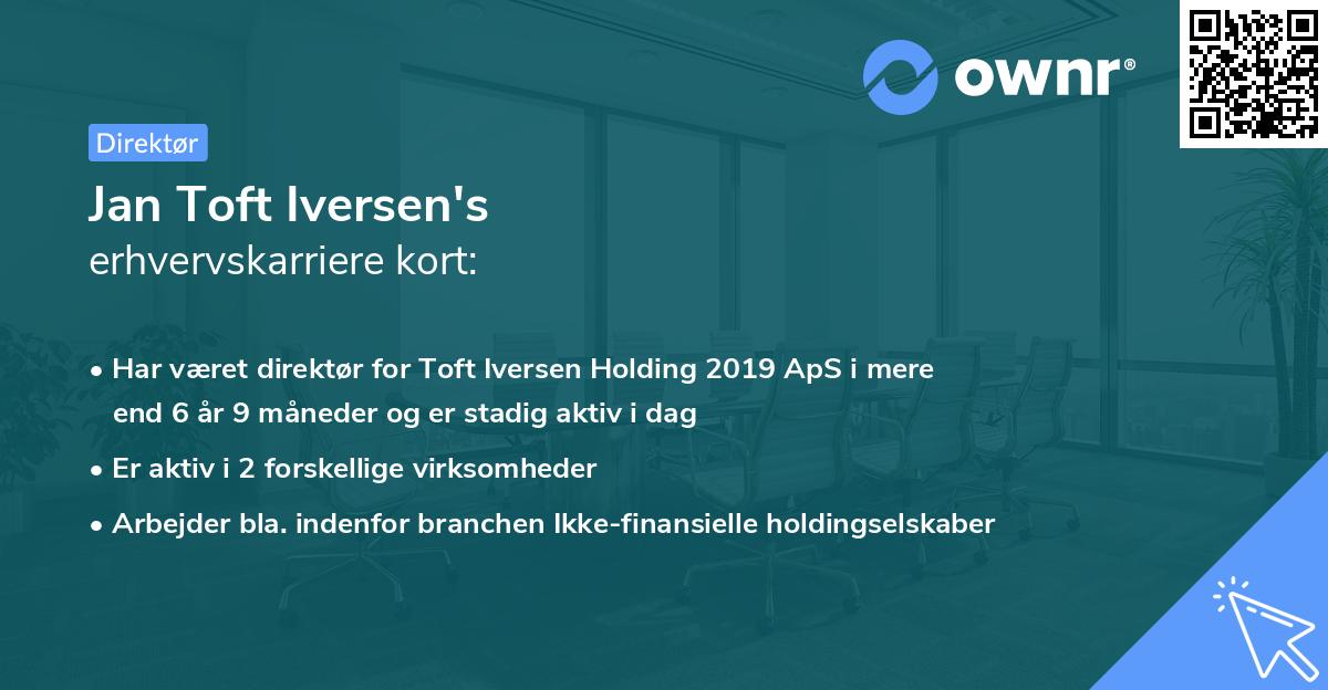 Jan Toft Iversen's erhvervskarriere kort