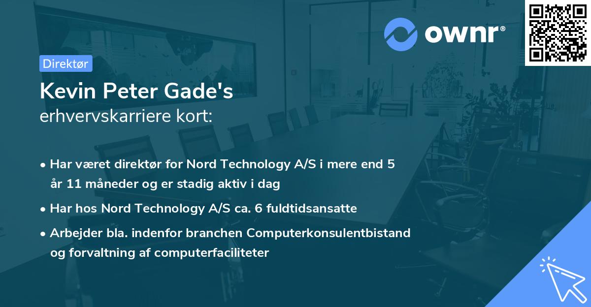 Kevin Peter Gade's erhvervskarriere kort
