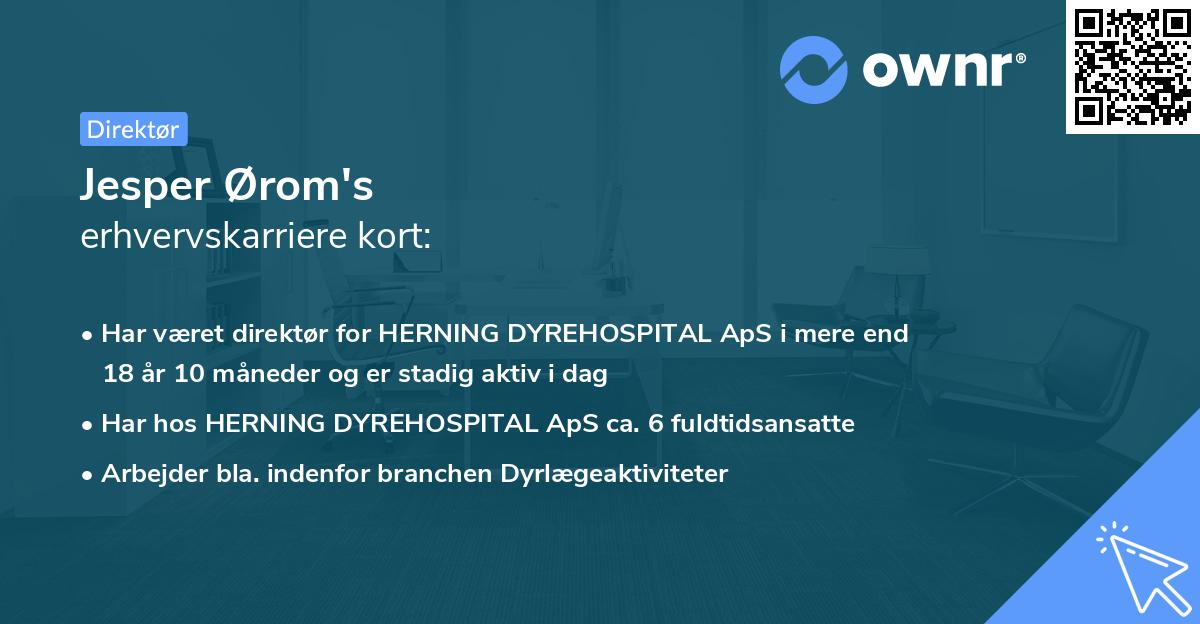 Jesper Ørom's erhvervskarriere kort