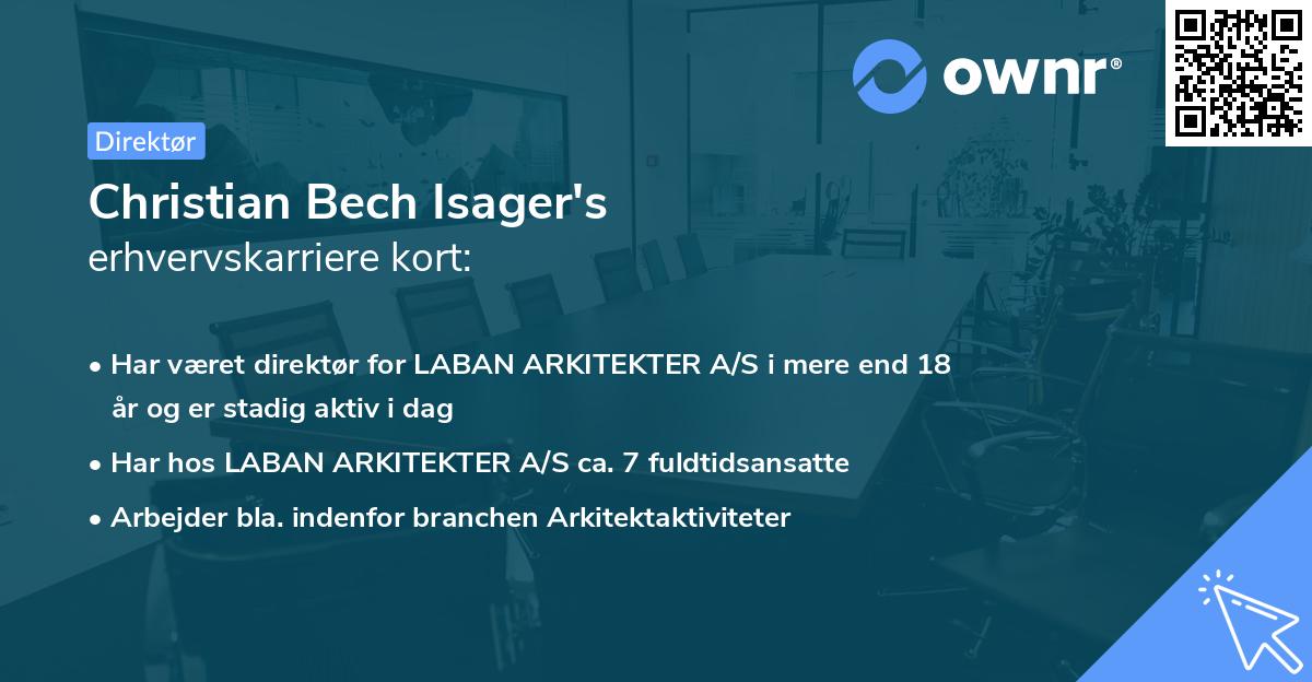 Christian Bech Isager's erhvervskarriere kort