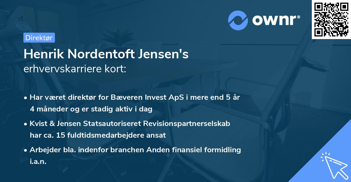 Henrik Nordentoft Jensen's erhvervskarriere kort