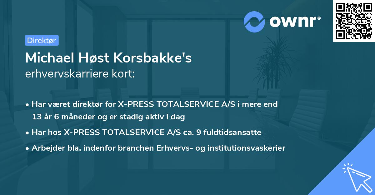 Michael Høst Korsbakke's erhvervskarriere kort