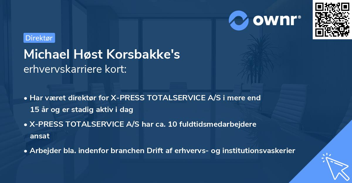 Michael Høst Korsbakke's erhvervskarriere kort