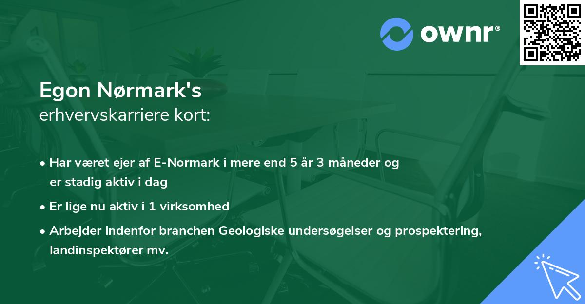 Egon Nørmark's erhvervskarriere kort