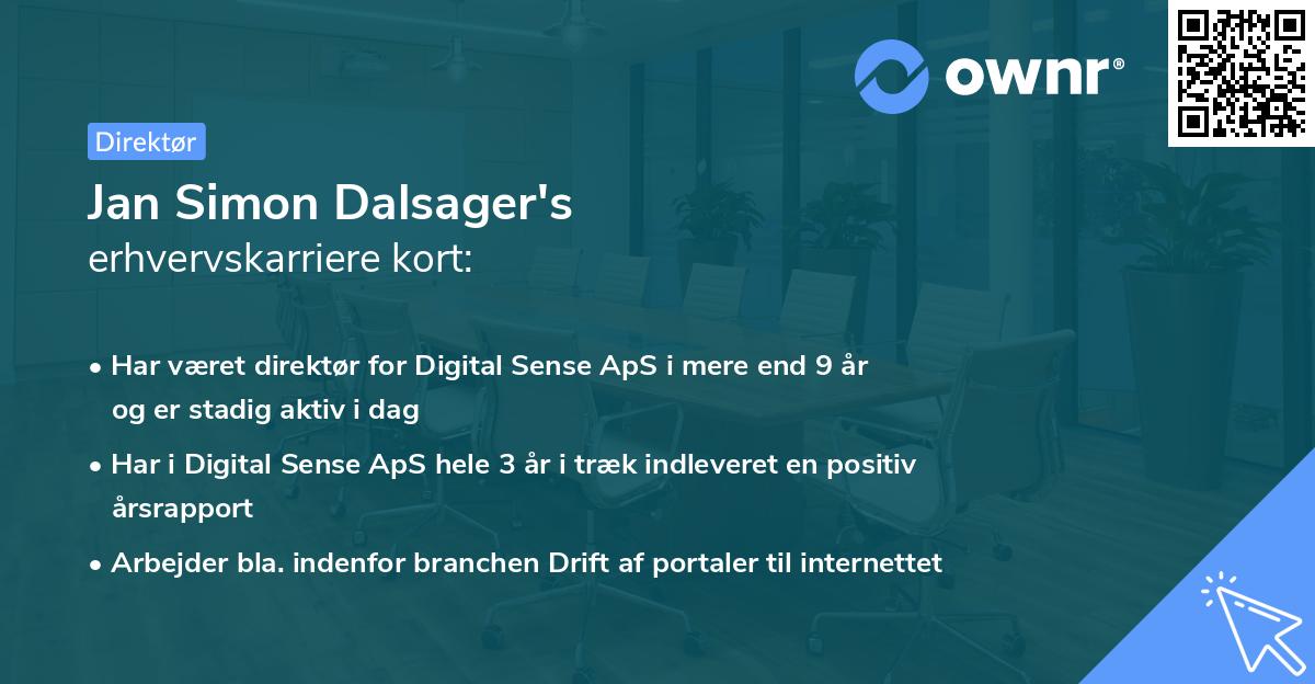 Jan Simon Dalsager's erhvervskarriere kort