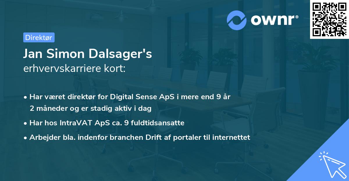 Jan Simon Dalsager's erhvervskarriere kort