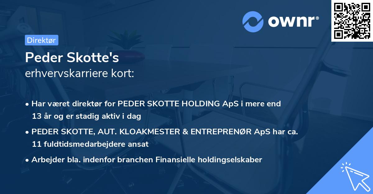 Peder Skotte's erhvervskarriere kort