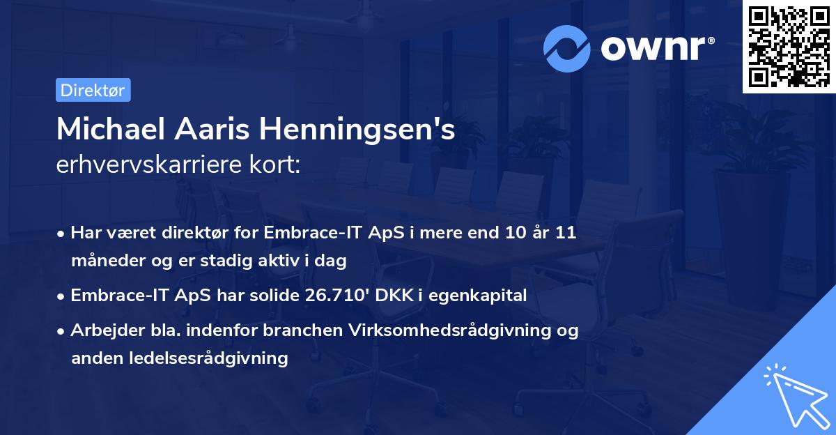 Michael Aaris Henningsen's erhvervskarriere kort