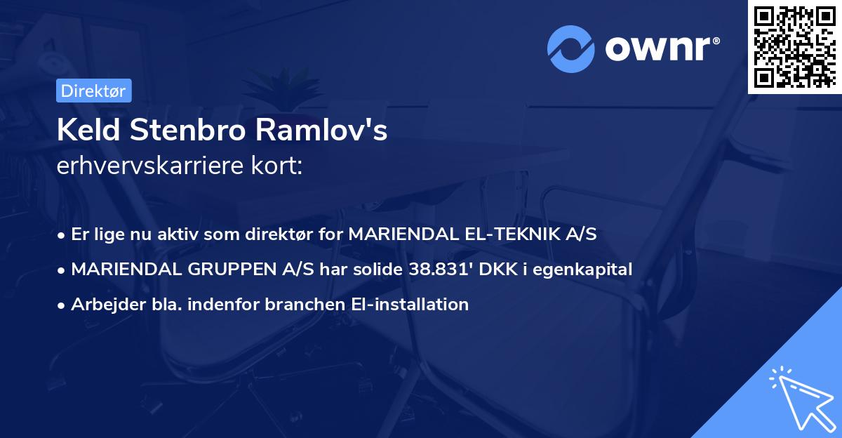 Keld Stenbro Ramlov's erhvervskarriere kort