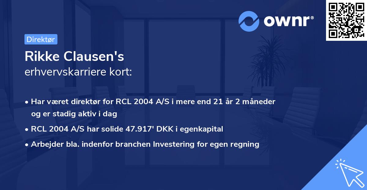 Rikke Clausen's erhvervskarriere kort