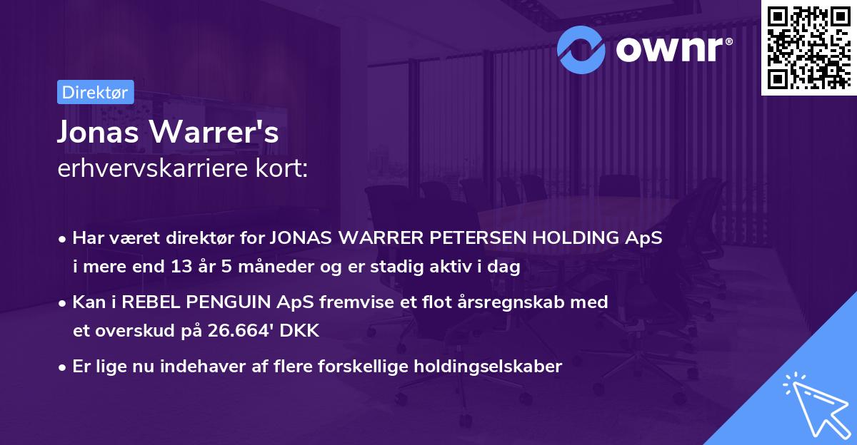 Jonas Warrer's erhvervskarriere kort