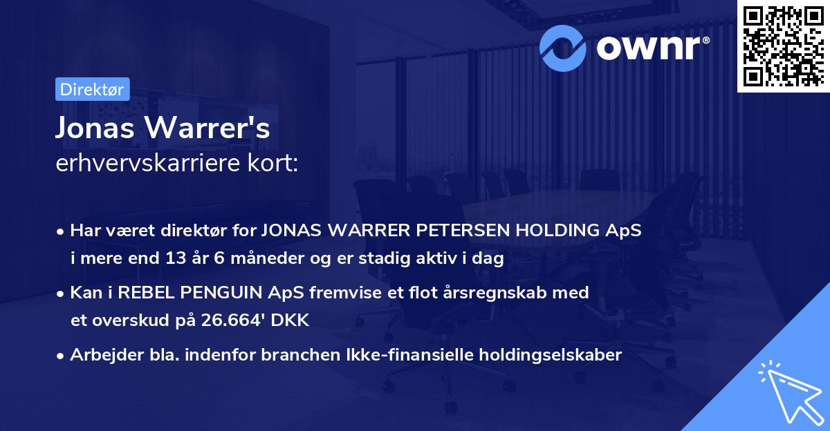 Jonas Warrer's erhvervskarriere kort