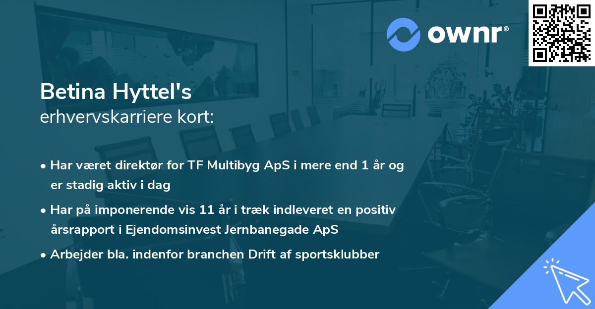 Betina Hyttel's erhvervskarriere kort
