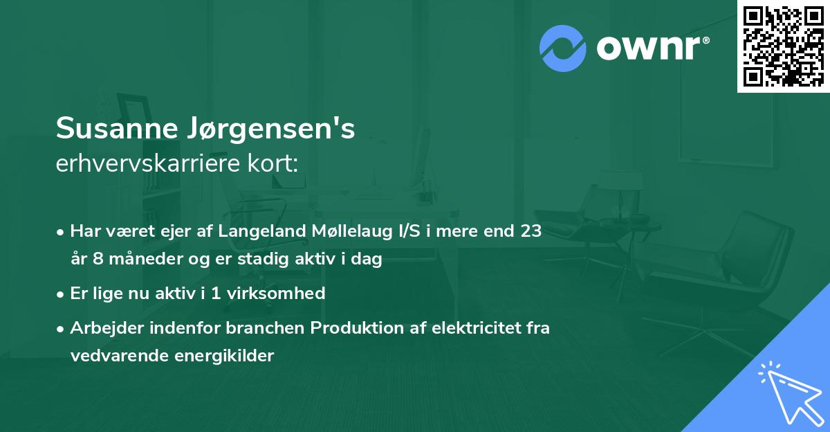 Susanne Jørgensen's erhvervskarriere kort