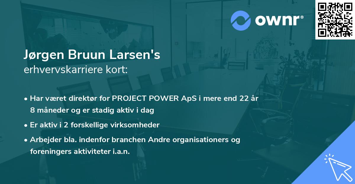 Jørgen Bruun Larsen's erhvervskarriere kort