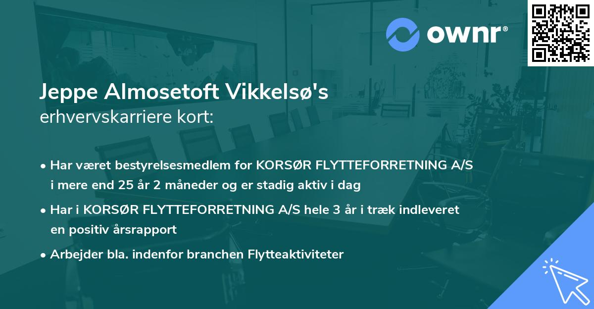 Jeppe Almosetoft Vikkelsø's erhvervskarriere kort