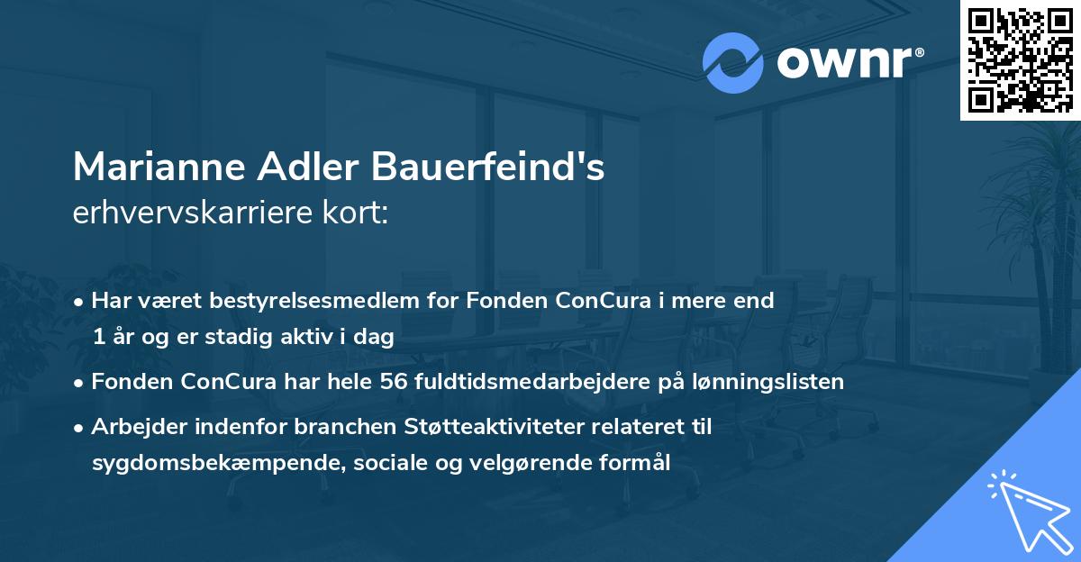 Marianne Adler Bauerfeind's erhvervskarriere kort