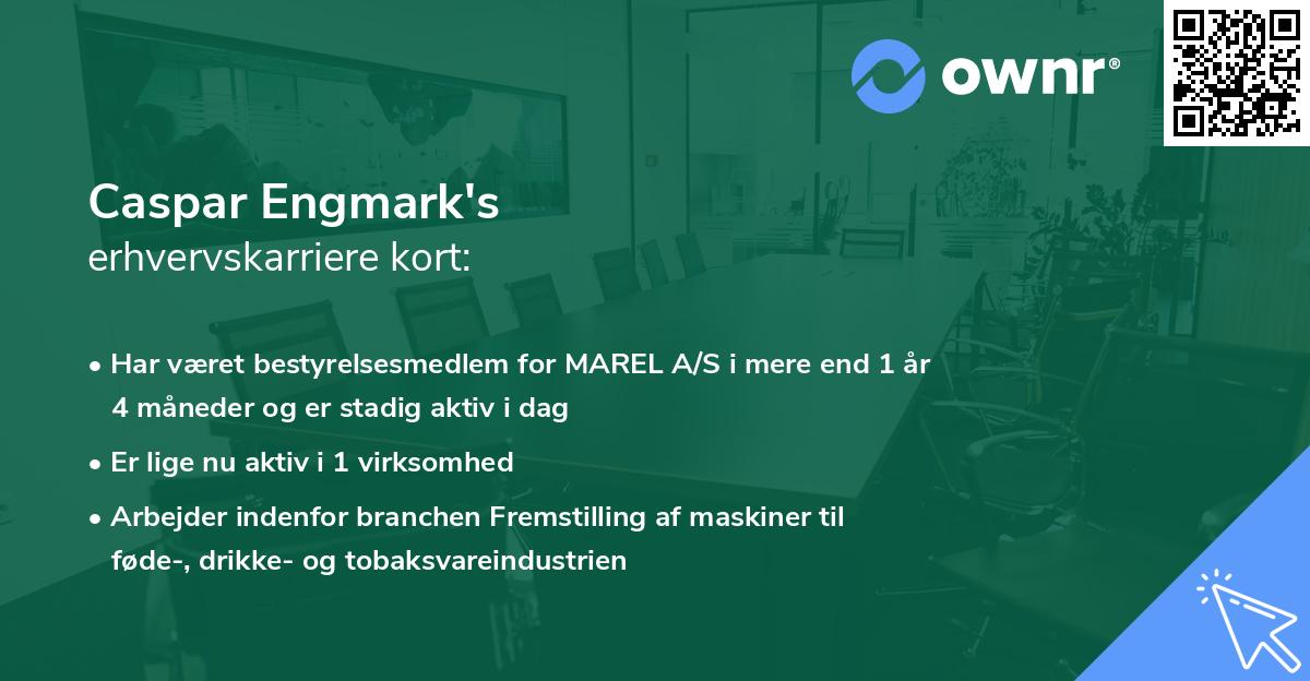 Caspar Engmark's erhvervskarriere kort