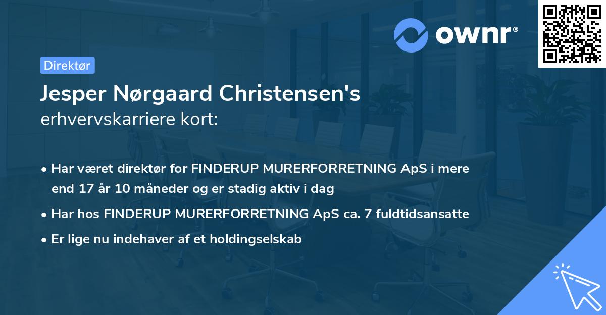 Jesper Nørgaard Christensen's erhvervskarriere kort