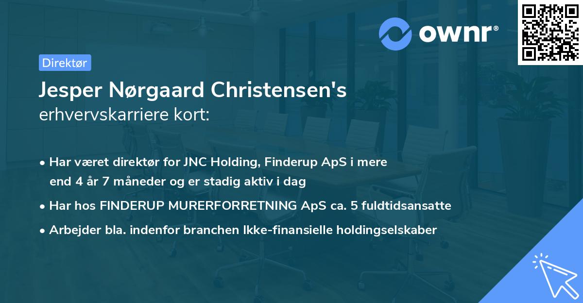 Jesper Nørgaard Christensen's erhvervskarriere kort