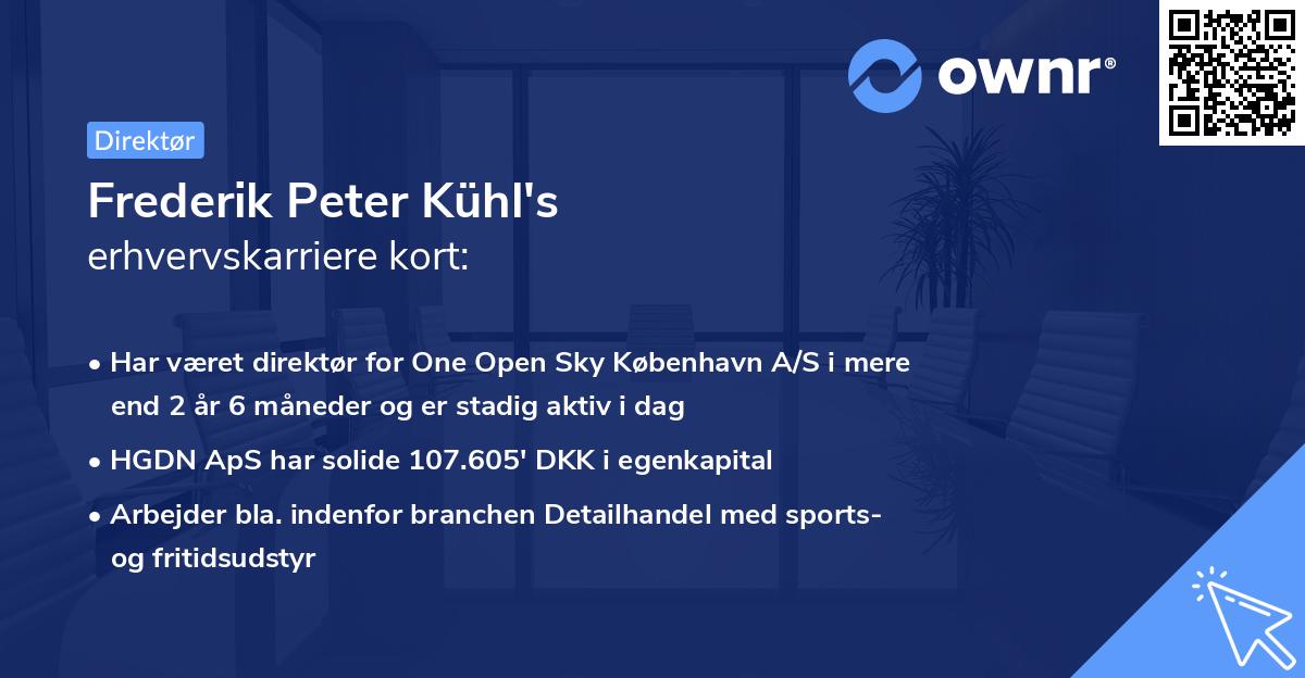 Frederik Peter Kühl's erhvervskarriere kort