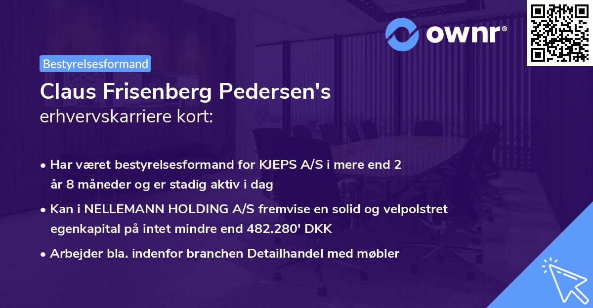 Claus Frisenberg Pedersen's erhvervskarriere kort