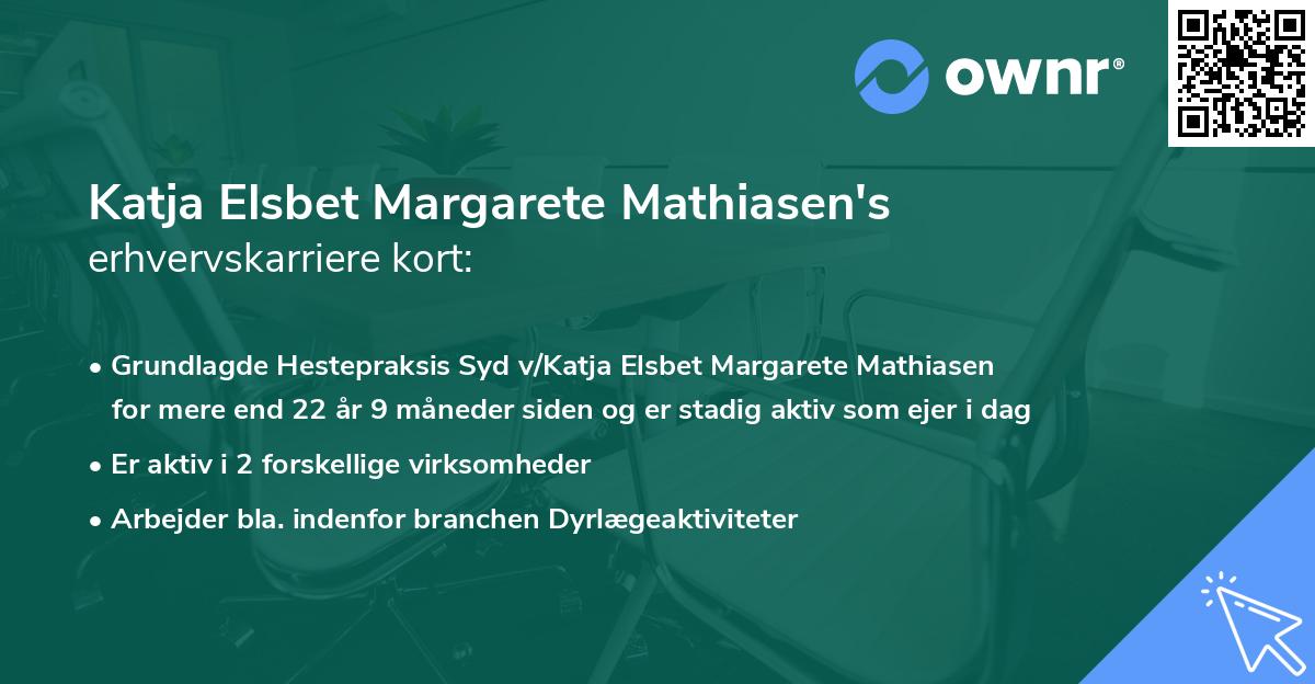 Katja Elsbet Margarete Mathiasen's erhvervskarriere kort